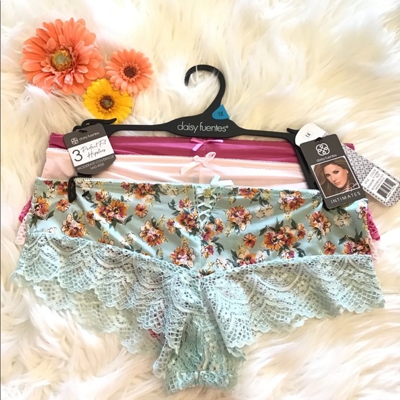 Daisy Fuentes Intimates 3 Pack Microfiber Perfect Fit Hipster Panties - Picture 1 of 11